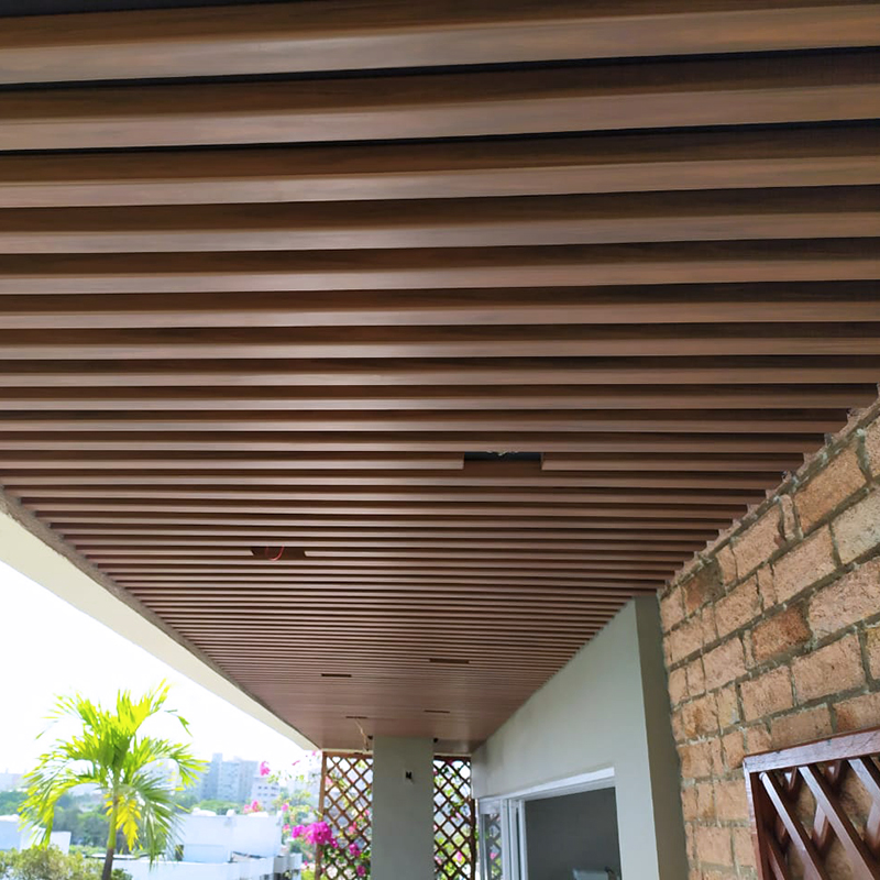 Objetado los Mancha Cielo Raso en PVC textura madera | Outdoor design